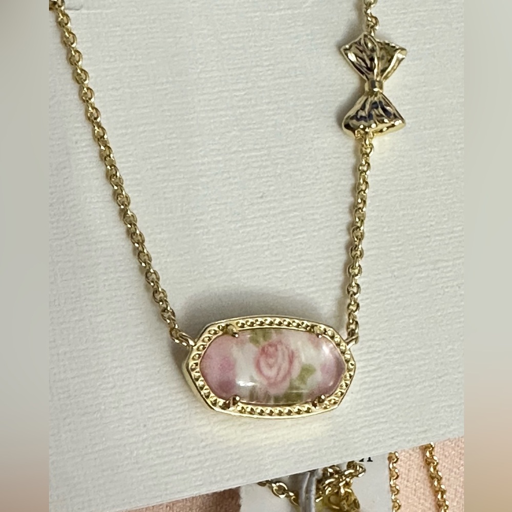 🎀Kendra Scott x LoveShackFancy 🎀 Elisa in Marie Pink Heirloom new with bag - Picture 11 of 15